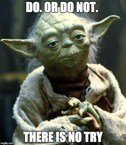 Star Wars Yoda | DO. OR DO NOT. THERE IS NO TRY | image tagged in memes,star wars yoda | made w/ Imgflip meme maker