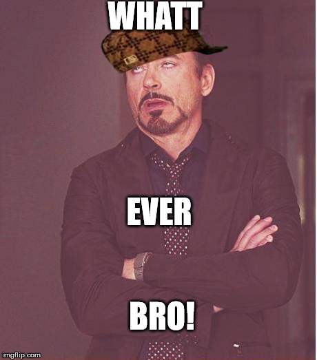 Face You Make Robert Downey Jr | WHATT EVER BRO! | image tagged in memes,face you make robert downey jr,scumbag | made w/ Imgflip meme maker