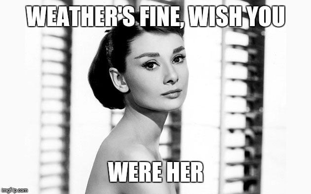 WEATHER'S FINE, WISH YOU WERE HER | made w/ Imgflip meme maker