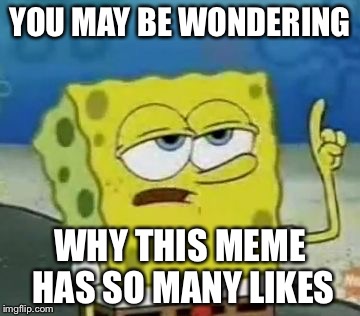 I'll Have You Know Spongebob | YOU MAY BE WONDERING WHY THIS MEME HAS SO MANY LIKES | image tagged in memes,ill have you know spongebob | made w/ Imgflip meme maker