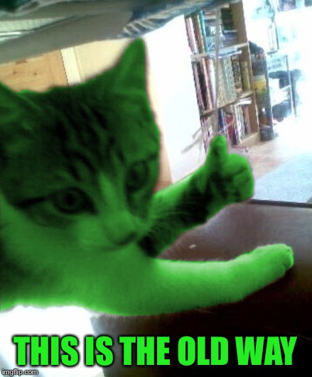 thumbs up RayCat | THIS IS THE OLD WAY | image tagged in thumbs up raycat | made w/ Imgflip meme maker