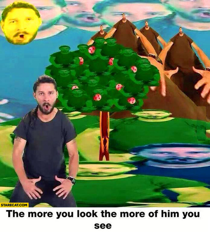 Shia Labeouf the more you look Blank Meme Template