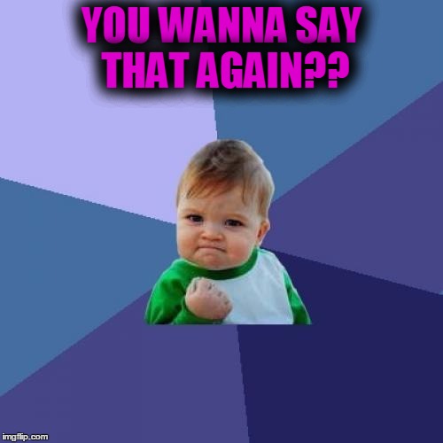 Success Kid Meme | YOU WANNA SAY THAT AGAIN?? | image tagged in memes,success kid | made w/ Imgflip meme maker