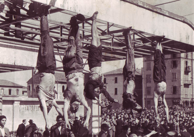 Mussolini and cronies hanged 1945 Blank Meme Template