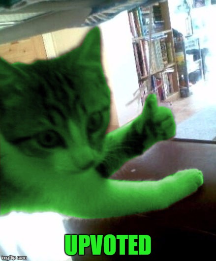 thumbs up RayCat | UPVOTED | image tagged in thumbs up raycat | made w/ Imgflip meme maker