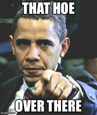 Obama Pointing | THAT HOE OVER THERE | image tagged in obama pointing | made w/ Imgflip meme maker