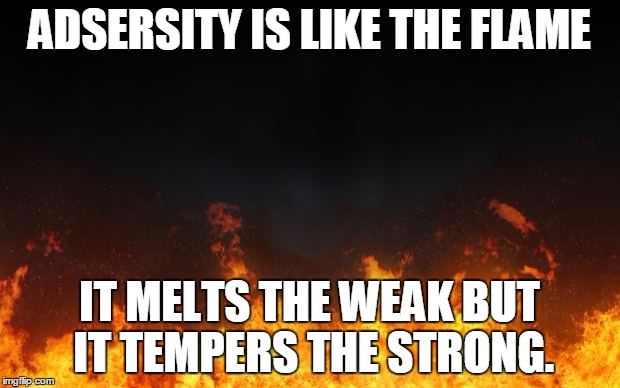 fire | ADSERSITY IS LIKE THE FLAME IT MELTS THE WEAK BUT IT TEMPERS THE STRONG. | image tagged in fire | made w/ Imgflip meme maker