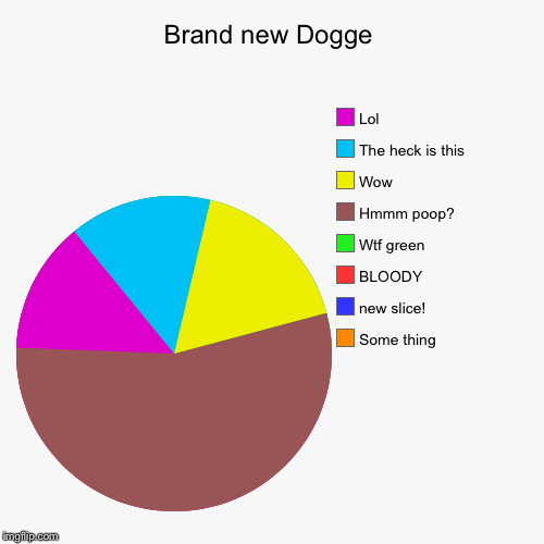 Pie chart of new like of Dogge or doge | image tagged in funny,pie charts | made w/ Imgflip chart maker