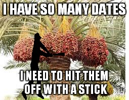 I HAVE SO MANY DATES I NEED TO HIT THEM OFF WITH A STICK | made w/ Imgflip meme maker