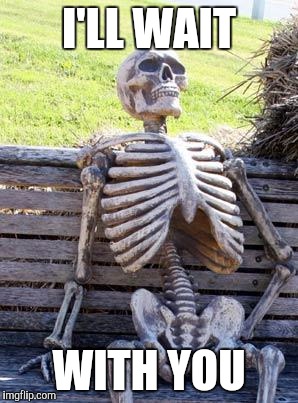 Waiting Skeleton Meme | I'LL WAIT WITH YOU | image tagged in memes,waiting skeleton | made w/ Imgflip meme maker