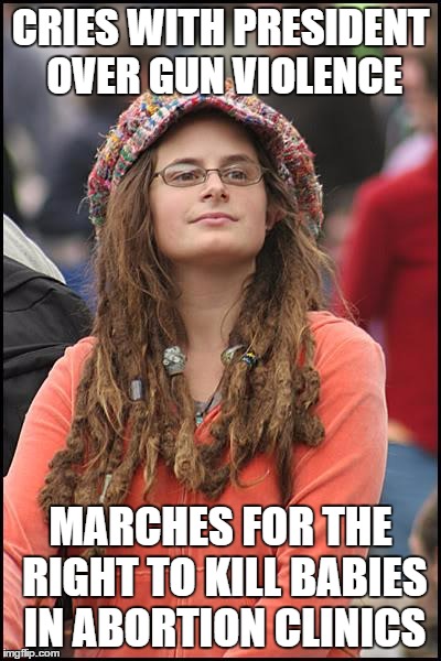 Crocodile Tears | CRIES WITH PRESIDENT OVER GUN VIOLENCE MARCHES FOR THE RIGHT TO KILL BABIES IN ABORTION CLINICS | image tagged in memes,college liberal,gun control,barack obama | made w/ Imgflip meme maker