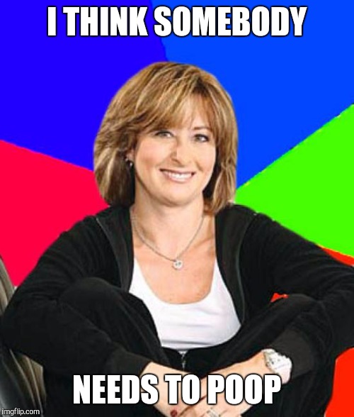 Sheltering Suburban Mom | I THINK SOMEBODY NEEDS TO POOP | image tagged in memes,sheltering suburban mom | made w/ Imgflip meme maker
