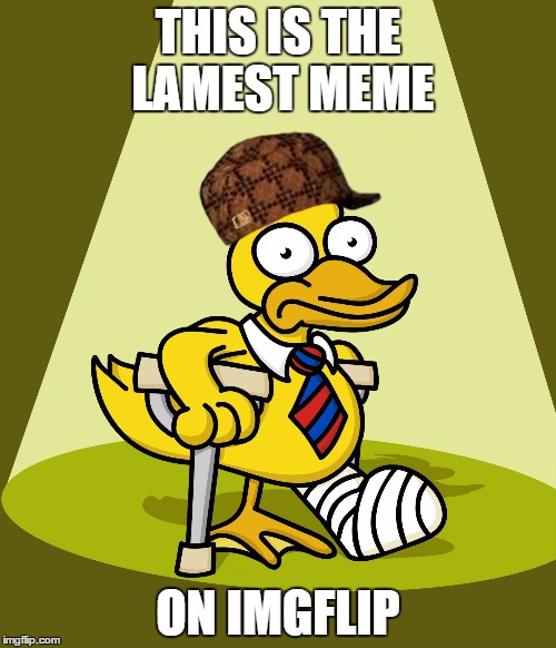which is the lamest of them all? | THIS IS THE LAMEST MEME ON IMGFLIP | image tagged in lame duck,scumbag,memes,funny memes | made w/ Imgflip meme maker
