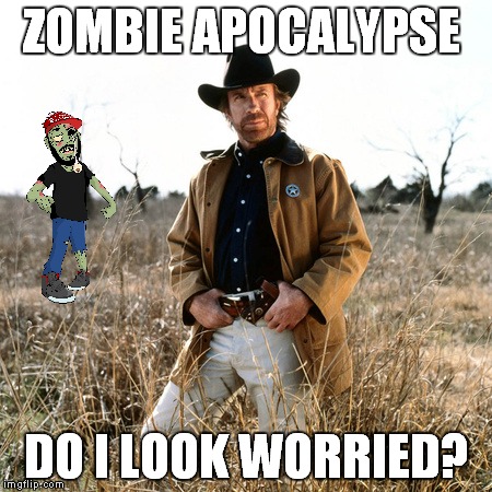 ZOMBIE APOCALYPSE DO I LOOK WORRIED? | made w/ Imgflip meme maker