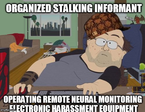 OSI Scum | ORGANIZED STALKING INFORMANT OPERATING REMOTE NEURAL MONITORING ELECTRONIC HARASSMENT EQUIPMENT | image tagged in memes,rpg fan,scumbag | made w/ Imgflip meme maker