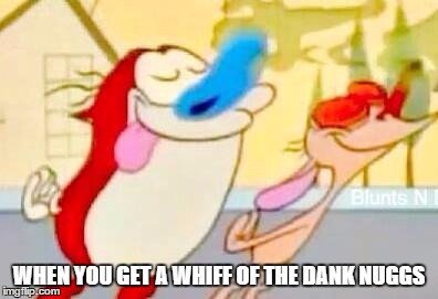 WHEN YOU GET A WHIFF OF THE DANK NUGGS | image tagged in ren  stimpy | made w/ Imgflip meme maker