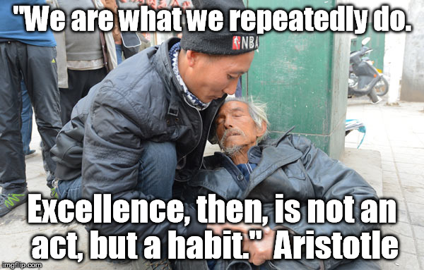 See, Think, Do | "We are what we repeatedly do. Excellence, then, is not an act, but a habit."  Aristotle | image tagged in aristotle | made w/ Imgflip meme maker