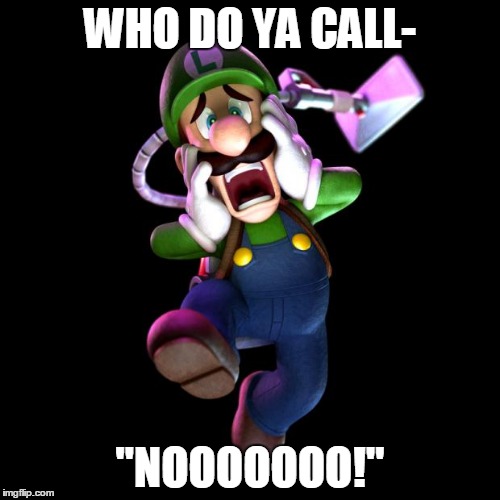 Nope Luigi | WHO DO YA CALL- "NOOOOOOO!" | image tagged in nope luigi | made w/ Imgflip meme maker
