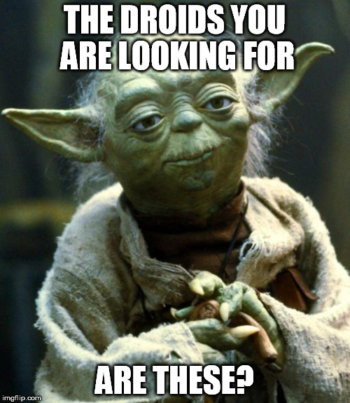 Star Wars Yoda Meme | THE DROIDS YOU ARE LOOKING FOR ARE THESE? | image tagged in memes,star wars yoda | made w/ Imgflip meme maker