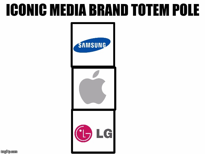 ICONIC MEDIA BRAND TOTEM POLE | image tagged in funny,memes,media | made w/ Imgflip meme maker