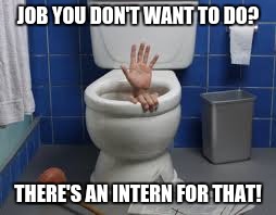 Interns | JOB YOU DON'T WANT TO DO? THERE'S AN INTERN FOR THAT! | image tagged in jobs,interns | made w/ Imgflip meme maker