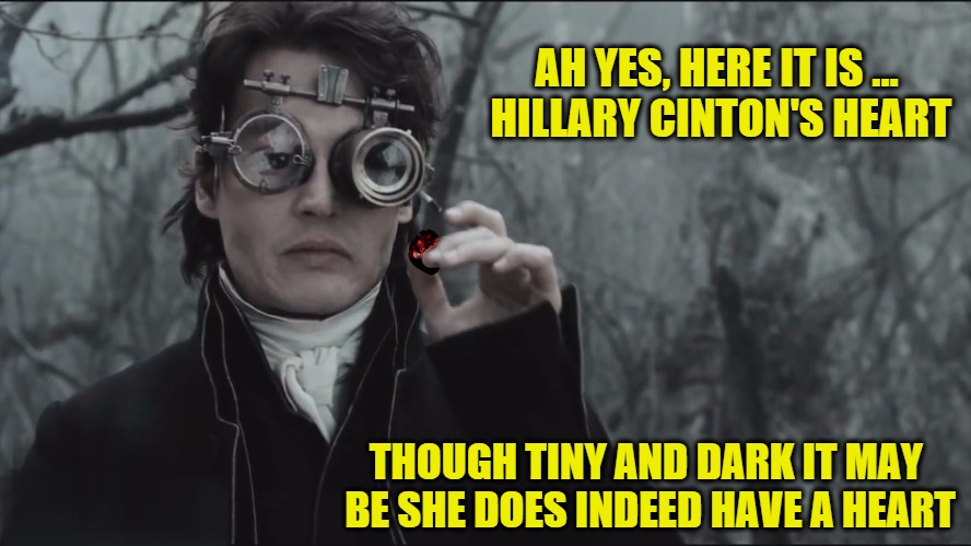 The heart of Hillary Clinton | AH YES, HERE IT IS ... HILLARY CINTON'S HEART THOUGH TINY AND DARK IT MAY BE SHE DOES INDEED HAVE A HEART | image tagged in hillary clinton's heart | made w/ Imgflip meme maker