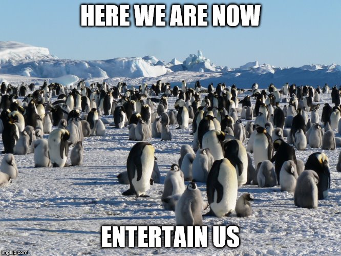 HERE WE ARE NOW ENTERTAIN US | made w/ Imgflip meme maker