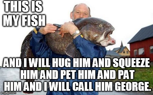 Nothing more heartwarming than a man and his fish. - Imgflip