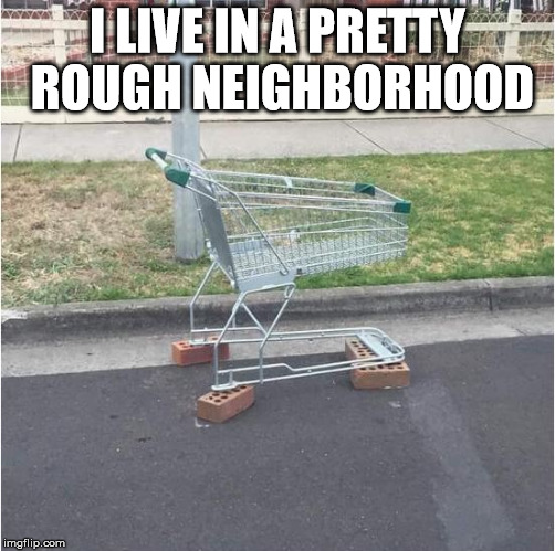 rough neighboerhood | I LIVE IN A PRETTY ROUGH NEIGHBORHOOD | image tagged in neighborhood rough struggle | made w/ Imgflip meme maker