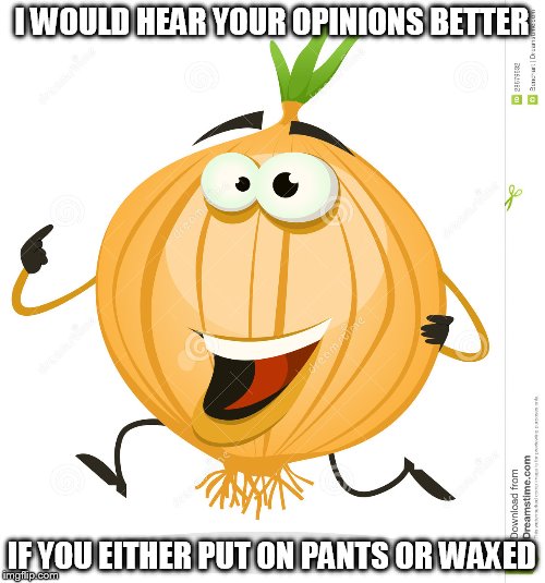 I WOULD HEAR YOUR OPINIONS BETTER IF YOU EITHER PUT ON PANTS OR WAXED | made w/ Imgflip meme maker