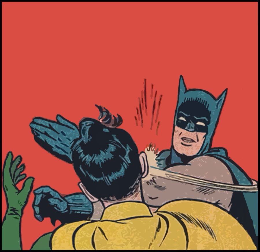 High Quality Bubble free batman slapping robin Blank Meme Template