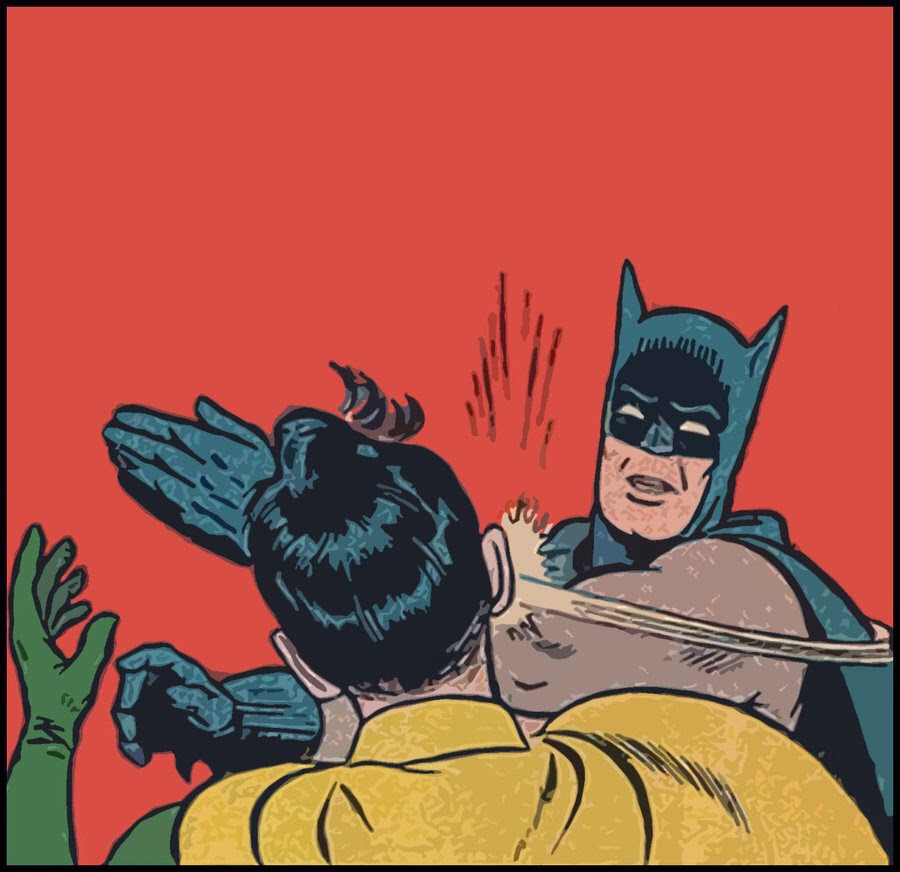 Bubble free batman slapping robin Blank Meme Template