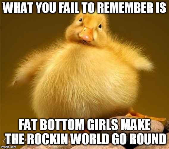 WHAT YOU FAIL TO REMEMBER IS FAT BOTTOM GIRLS MAKE THE ROCKIN WORLD GO ROUND | made w/ Imgflip meme maker