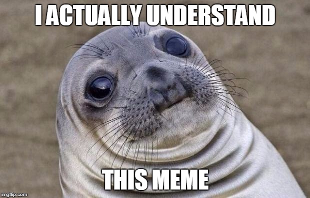 Awkward Moment Sealion Meme | I ACTUALLY UNDERSTAND THIS MEME | image tagged in memes,awkward moment sealion | made w/ Imgflip meme maker