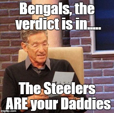 Maury Lie Detector Meme | Bengals, the verdict is in..... The Steelers ARE your Daddies | image tagged in memes,maury lie detector | made w/ Imgflip meme maker