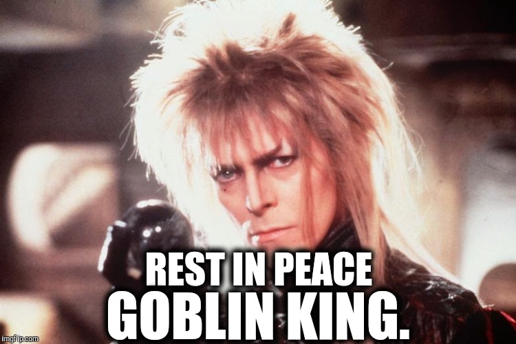 Labrynth David Bowie | REST IN PEACE GOBLIN KING. | image tagged in memes,labrynth david bowie,rip | made w/ Imgflip meme maker
