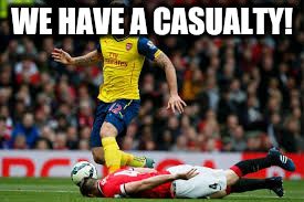 Phil Jones... 'nuff said... | WE HAVE A CASUALTY! | image tagged in meme,football,soccer | made w/ Imgflip meme maker