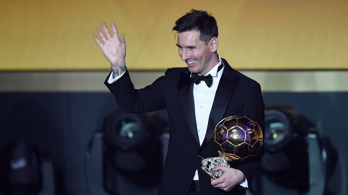 High Quality Messi gold ball Blank Meme Template