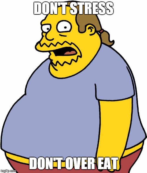 Comic Book Guy Meme | DON'T STRESS DON'T OVER EAT | image tagged in memes,comic book guy | made w/ Imgflip meme maker