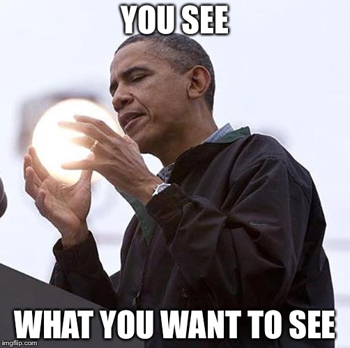 The illusion | YOU SEE WHAT YOU WANT TO SEE | image tagged in obama illusion,memes | made w/ Imgflip meme maker