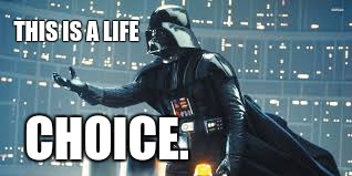 Darth vader | THIS IS A LIFE CHOICE. | image tagged in darth vader | made w/ Imgflip meme maker
