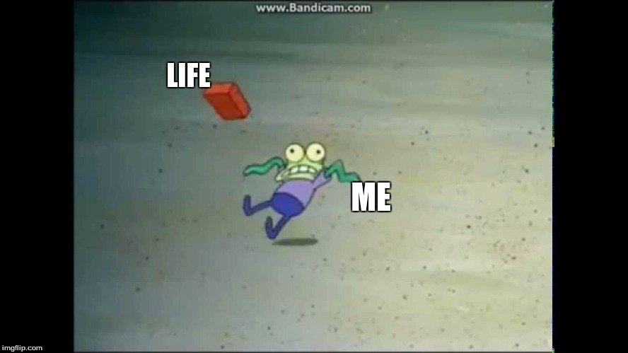 Life | LIFE; ME | image tagged in spongebob | made w/ Imgflip meme maker
