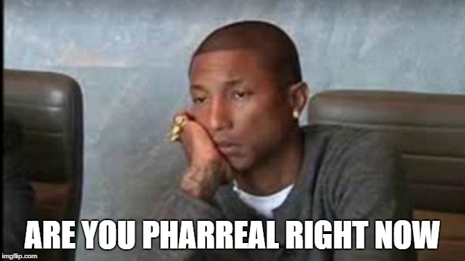 ARE YOU PHARREAL RIGHT NOW | image tagged in annoying customers,annoying people,serverlife,retail,funny memes,puns | made w/ Imgflip meme maker