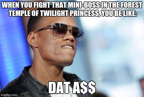 Dat Ass | WHEN YOU FIGHT THAT MINI-BOSS IN THE FOREST TEMPLE OF TWILIGHT PRINCESS, YOU BE LIKE:; DAT A$$ | image tagged in memes,dat ass | made w/ Imgflip meme maker