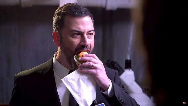 Jimmy Kimmel eating a sandwich Blank Meme Template