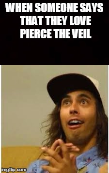 PTV | WHEN SOMEONE SAYS THAT THEY LOVE PIERCE THE VEIL | image tagged in ptv,vic | made w/ Imgflip meme maker