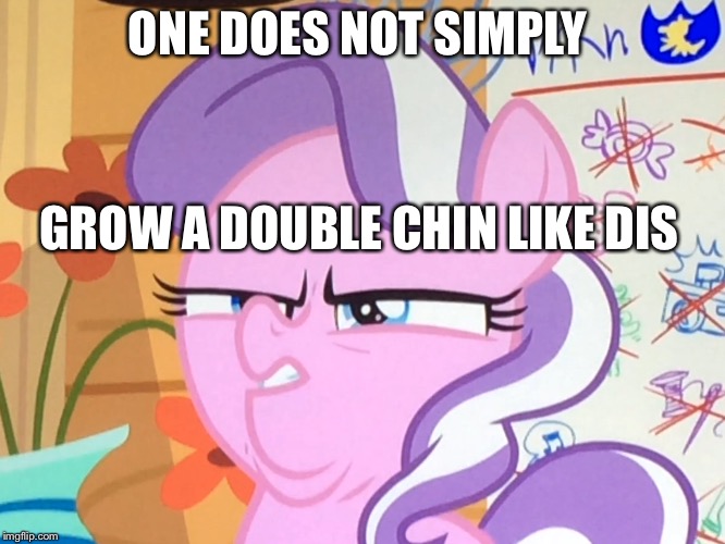 Chin Chin | ONE DOES NOT SIMPLY; GROW A DOUBLE CHIN LIKE DIS | image tagged in my little pony,one does not simply | made w/ Imgflip meme maker