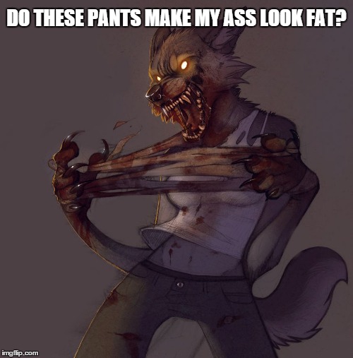 DO THESE PANTS MAKE MY ASS LOOK FAT? | image tagged in women on her period | made w/ Imgflip meme maker