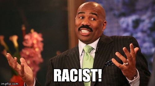 Steve Harvey Meme | RACIST! | image tagged in memes,steve harvey | made w/ Imgflip meme maker