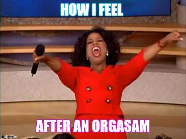 Oprah You Get A Meme | HOW I FEEL; AFTER AN ORGASAM | image tagged in memes,oprah you get a | made w/ Imgflip meme maker